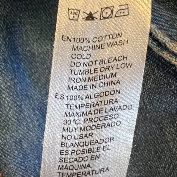 Denim Blvd Los Angeles Medium Wash Boyfriend Chain Side Jeans, Size Small - Picture 12 of 12